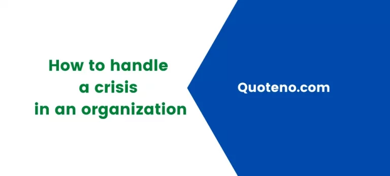 How to handle a crisis in an organization