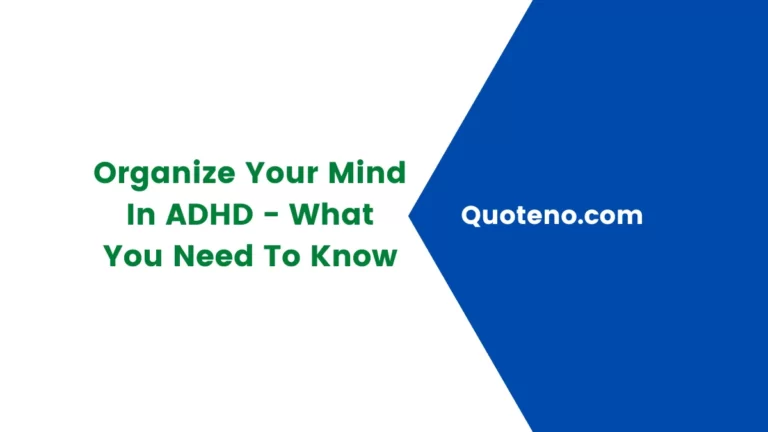 Organize Your Mind In ADHD